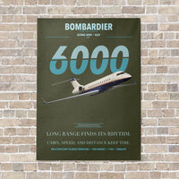Thumbnail for Bombardier Global 6000 vertical canvas print - no frame - green army background