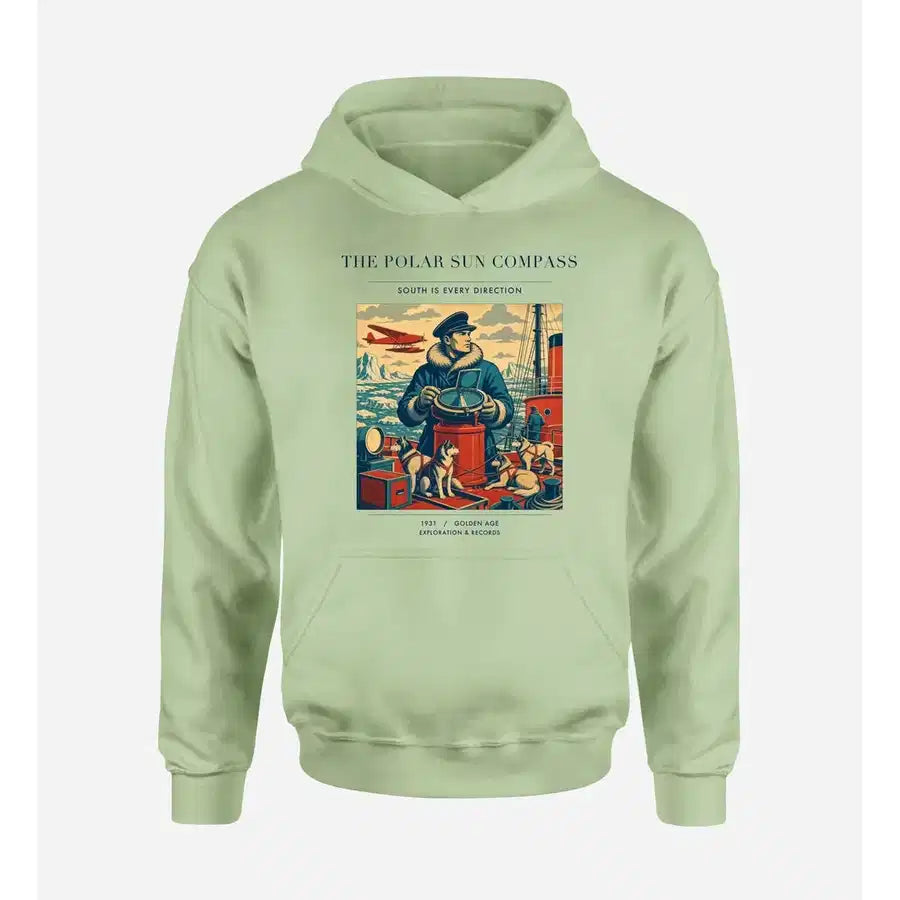 VINTAGE G4204 - The Polar Sun Compass - Premium Hoodie design on lightgreen premium