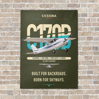 Thumbnail for Cessna 170B vertical canvas print - no frame - green army background