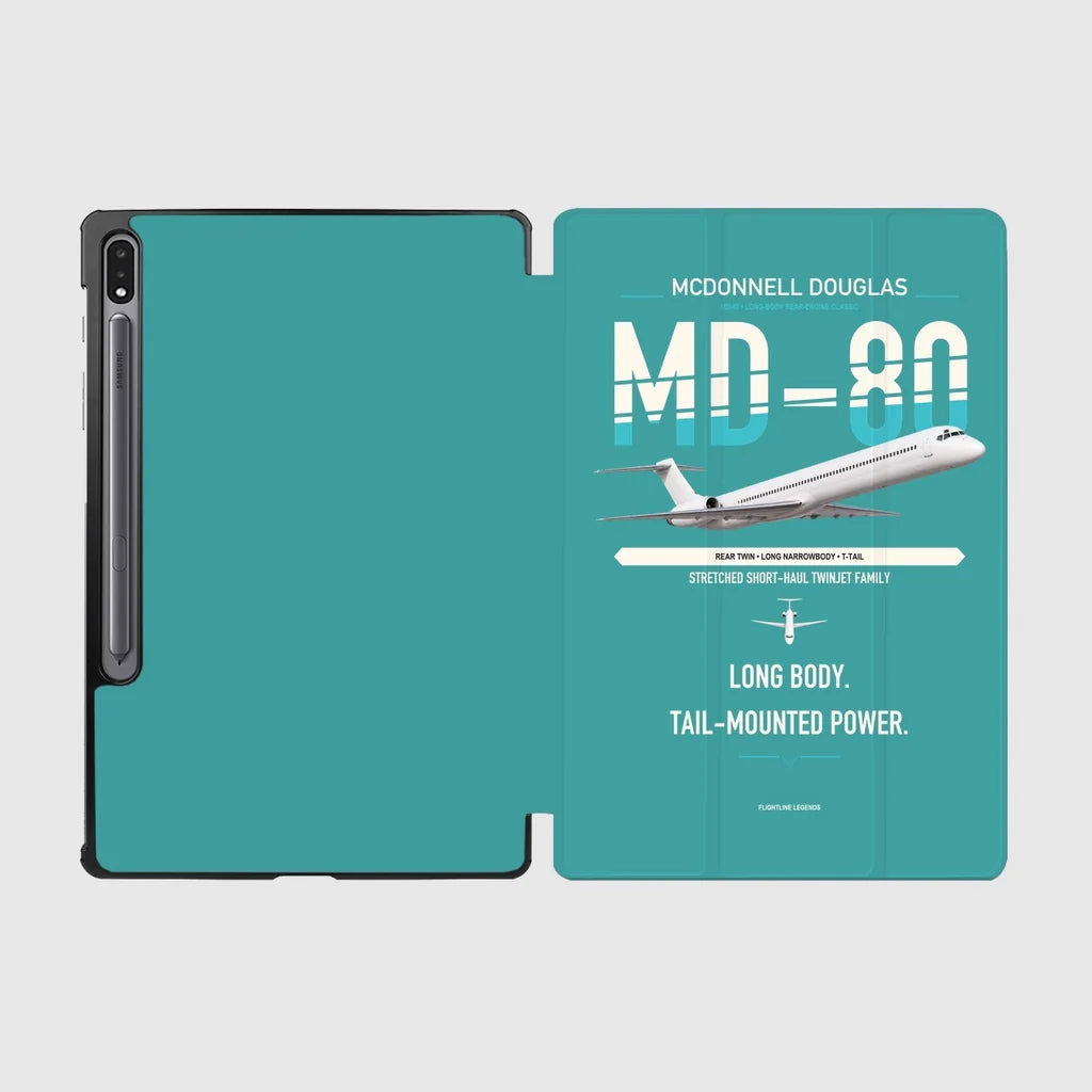 McDonnell Douglas MD-80 design on turquoise samsung tablet tablet case