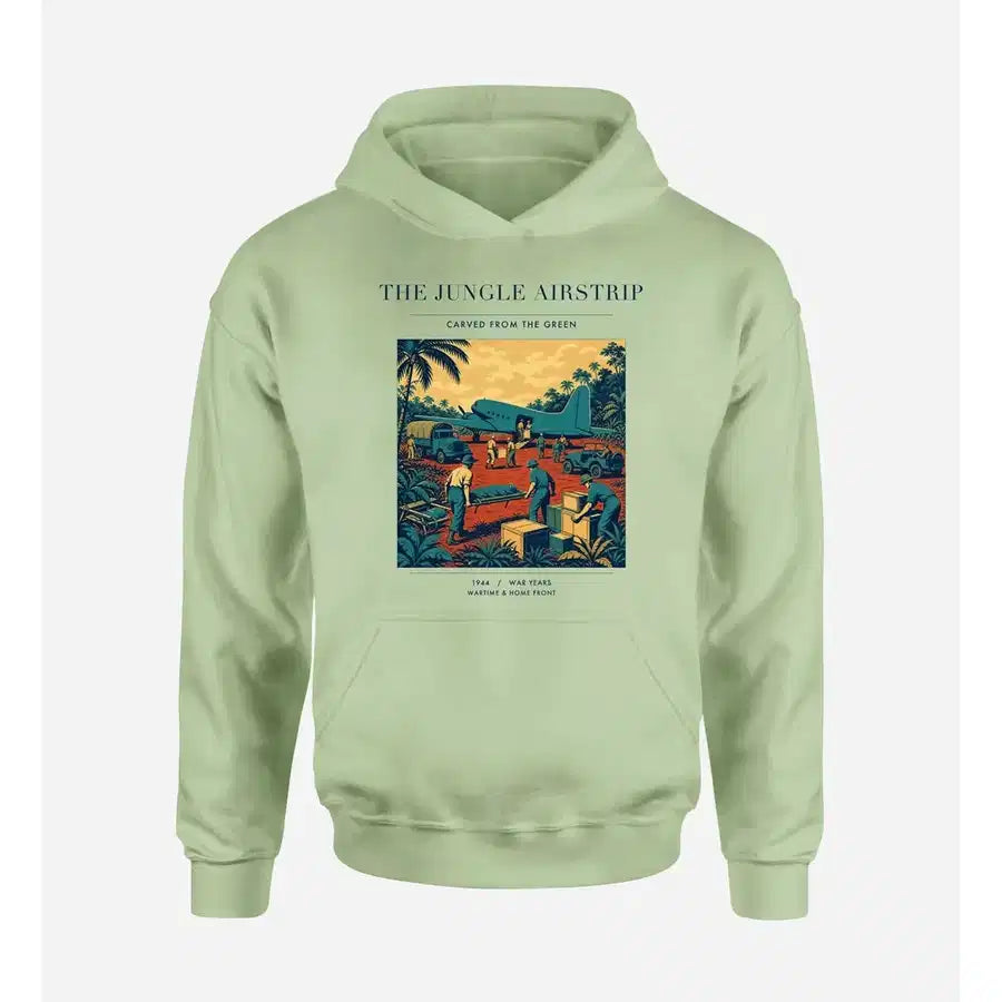VINTAGE G4524 - The Jungle Airstrip - Premium Hoodie design on lightgreen premium
