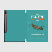 Thumbnail for Boeing CH-47F Chinook design on turquoise samsung tablet tablet case