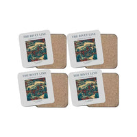 Thumbnail for The Rivet Line - Designed Coasters design on light gray 4-pieces-set