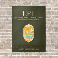 Thumbnail for Liverpool John Lennon Airport LPL vertical canvas print - no frame - green army background