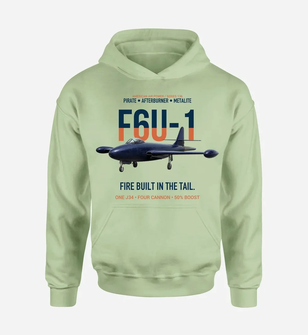 F6U-1 PIRATE design on light green hoodie single side