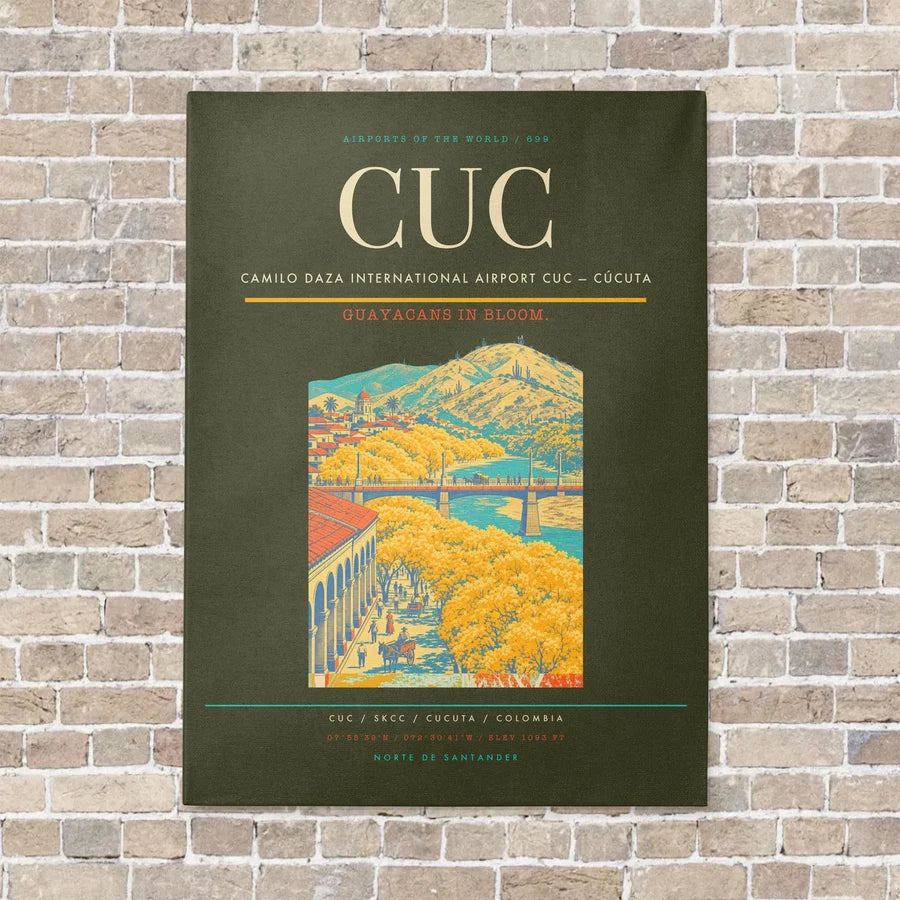 Camilo Daza International Airport CUC — Cúcuta vertical canvas print - no frame - green army background