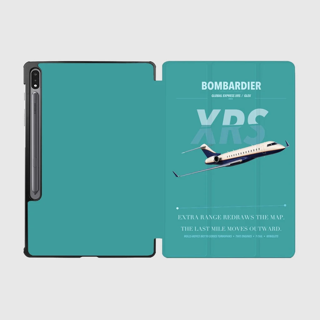 Bombardier Global Express XRS design on turquoise samsung tablet tablet case