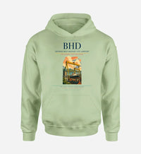 Thumbnail for George Best Belfast City Airport (BHD) design on light green hoodie single-side print