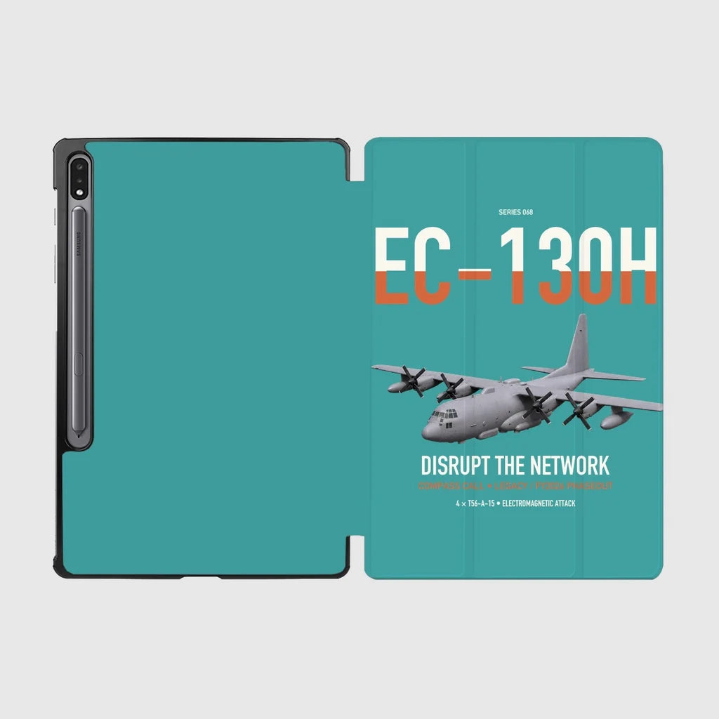 EC-130H Compass Call design on turquoise samsung tablet tablet case