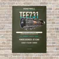Thumbnail for TFE731 vertical canvas print - no frame - green army background