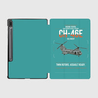 Thumbnail for Boeing Vertol CH-46E Sea Knight design on turquoise samsung tablet tablet case