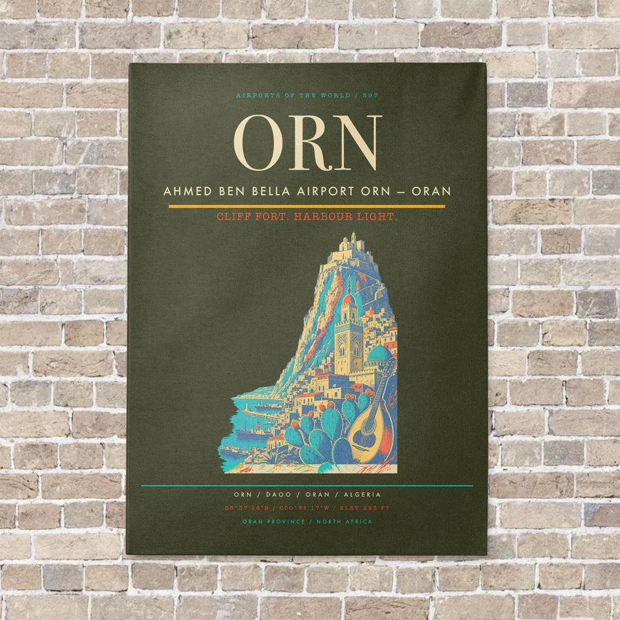 Ahmed Ben Bella Airport ORN — Oran vertical canvas print - no frame - green army background