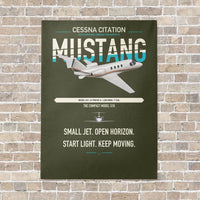 Thumbnail for Cessna Citation Mustang vertical canvas print - no frame - green army background