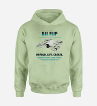Thumbnail for DJI Flip design on light green hoodie single side