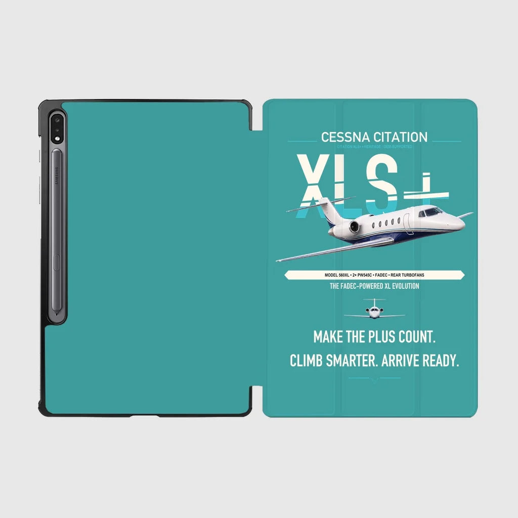 Cessna Citation XLSPlus design on turquoise samsung tablet tablet case