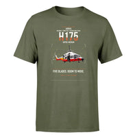 Thumbnail for Airbus H175 design on green army t-shirt, single-side print