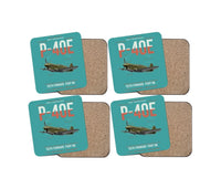 Thumbnail for P-40E Warhawk design on turquoise 4 pieces set coaster