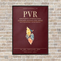 Thumbnail for Aeropuerto Internacional Licenciado Gustavo Diaz Ordaz PVR - Canvas Framed - Dark Red