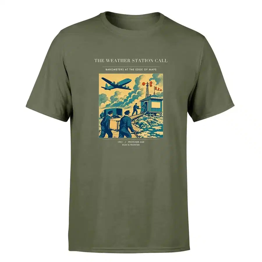 VINTAGE G4288 - The Weather Station Call - Premium T-Shirt design on greenarmy premium t shirt