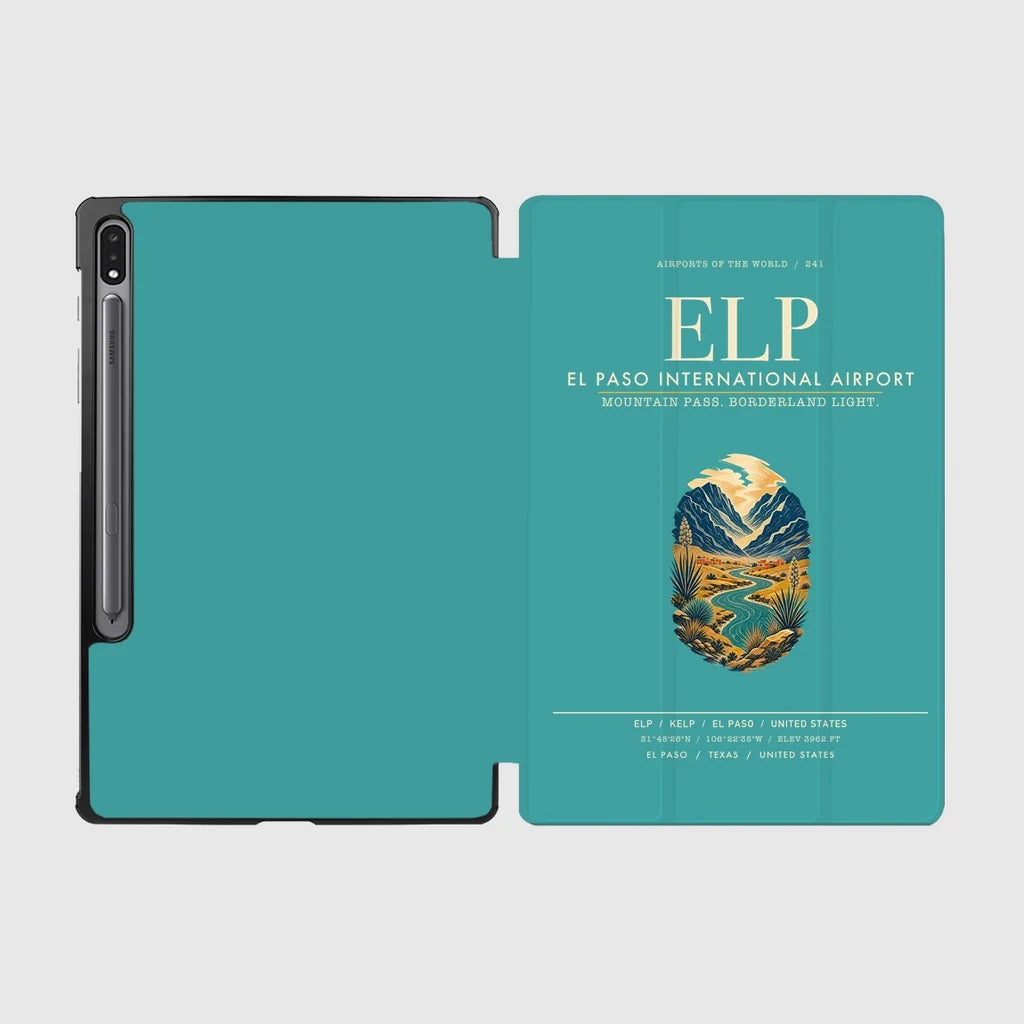 El Paso International Airport (ELP) design on turquoise samsung tablet tablet case
