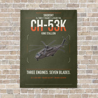 Thumbnail for Sikorsky CH-53K King Stallion vertical canvas print - no frame - green army background