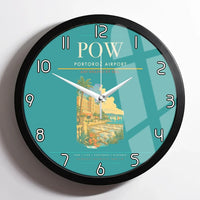 Thumbnail for Portorož Airport (POW) design on turquoise framed wall clock