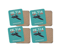 Thumbnail for SR-71A Blackbird design on turquoise 4 pieces set coaster