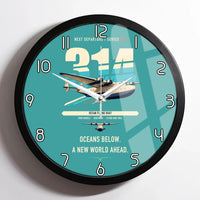 Thumbnail for Boeing 314 Clipper design on turquoise framed wall clock