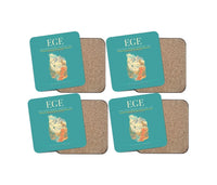Thumbnail for Eagle County Regional Airport (EGE) design on turquoise 4 pieces set coaster