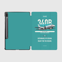 Thumbnail for Saab 340B design on turquoise samsung tablet tablet case