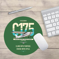 Thumbnail for Cessna 175 Skylark design on green round mouse pad