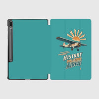 Thumbnail for History Still Echoes Above design on turquoise samsung tablet tablet case