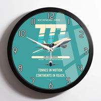 Thumbnail for Boeing 777F design on turquoise framed wall clock