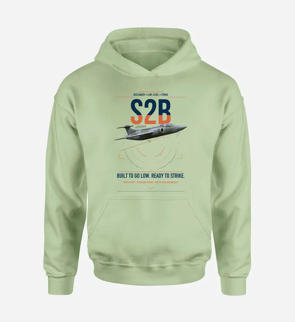 Blackburn Buccaneer S2B design on light green double-side hoodie, single-side print