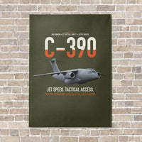 Thumbnail for C-390 Millennium vertical canvas print - no frame - green army background