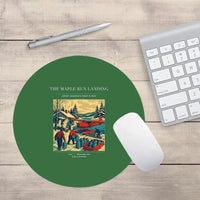 Thumbnail for VINTAGE G4398 - The Maple Run Landing - Designed Mouse Pads design on green round