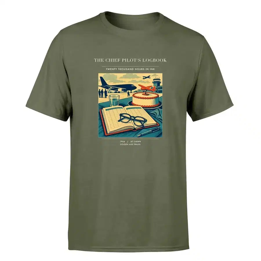 VINTAGE G4426 - The Chief Pilot's Logbook - Premium T-Shirt design on greenarmy premium t shirt