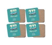 Thumbnail for Boeing 377 Stratocruiser design on turquoise 4 pieces set coaster