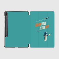 Thumbnail for Calm Voice Clear Sky design on turquoise samsung tablet tablet case