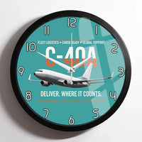 Thumbnail for C-40A Clipper Fleet Logistics Ready design on turquoise framed wall clock