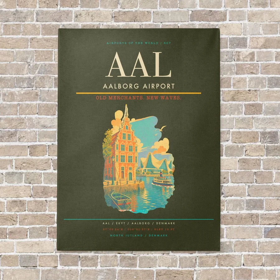 Aalborg Airport AAL - Canvas No Frame - Green Army
