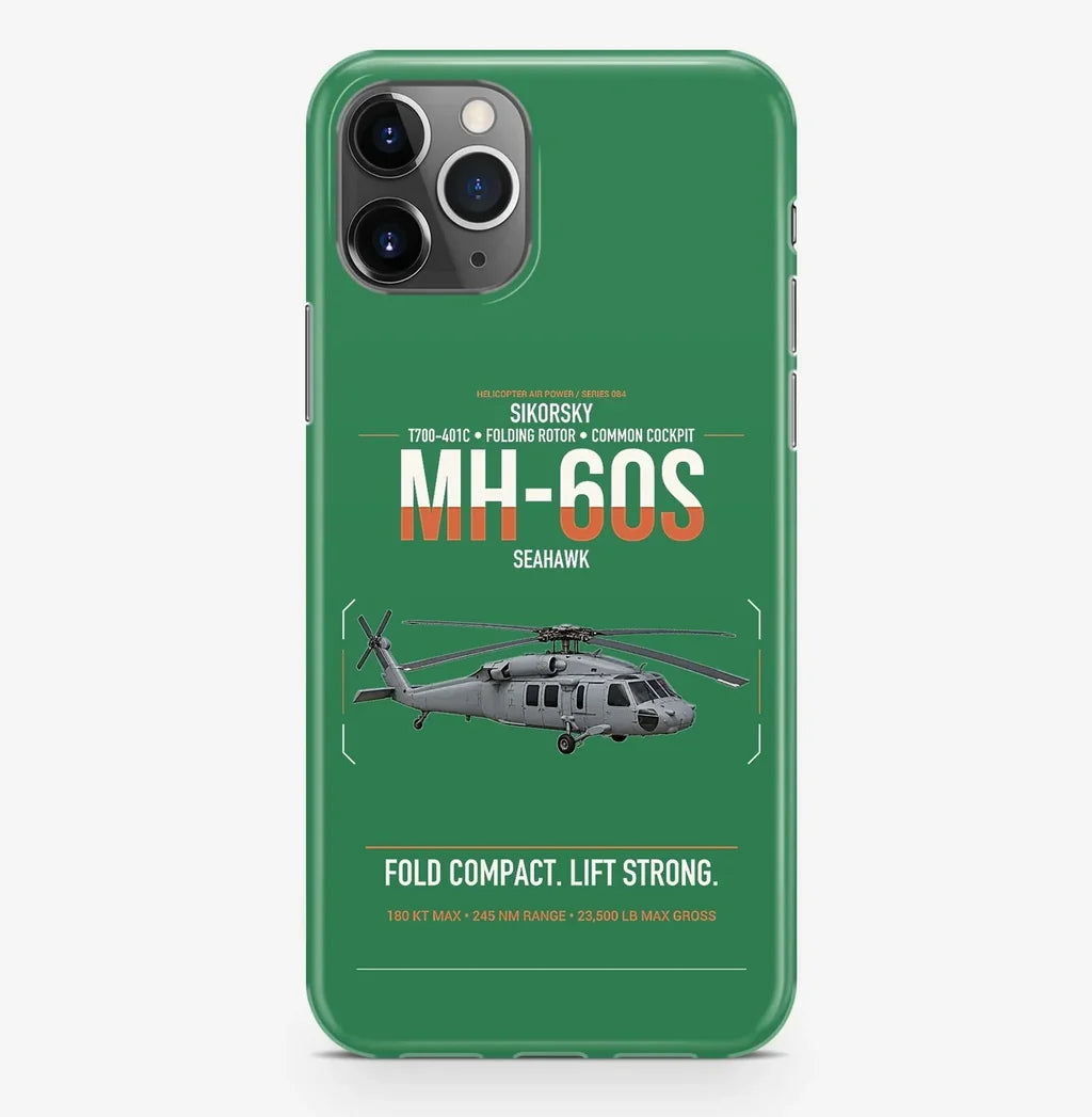 Sikorsky MH-60S Seahawk design on green magsafe iphone case, for iPhone Pro Max