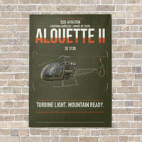 Thumbnail for Sud Aviation SE 3130 Alouette II vertical canvas print - no frame - green army background