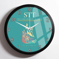 Thumbnail for Cyril E. King Airport (STT) design on turquoise framed wall clock