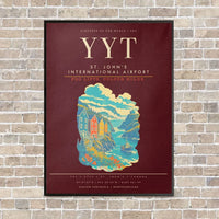 Thumbnail for St. John's International Airport YYT - Canvas Framed - Dark Red