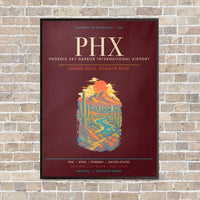 Thumbnail for Phoenix Sky Harbor International Airport PHX - Canvas Framed - Dark Red