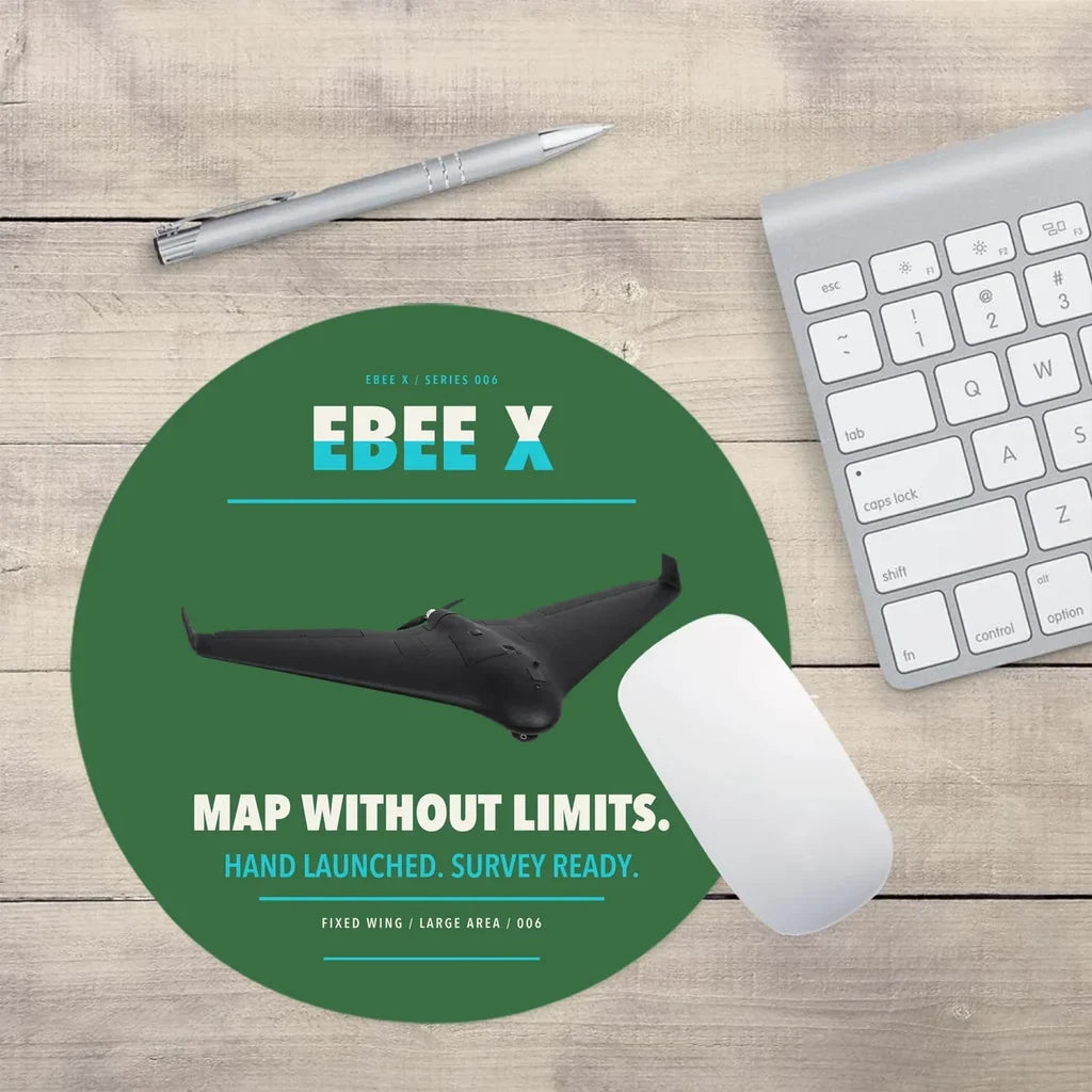 AgEagle eBee X design on green round mouse pad