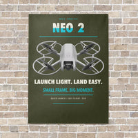 Thumbnail for DJI Neo 2 vertical canvas print - no frame - green army background