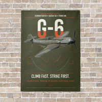 Thumbnail for Messerschmitt Bf 109G-6 vertical canvas print - no frame - green army background
