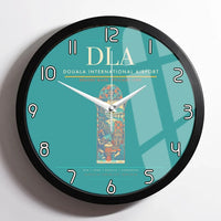Thumbnail for Douala International Airport (DLA) design on turquoise framed wall clock